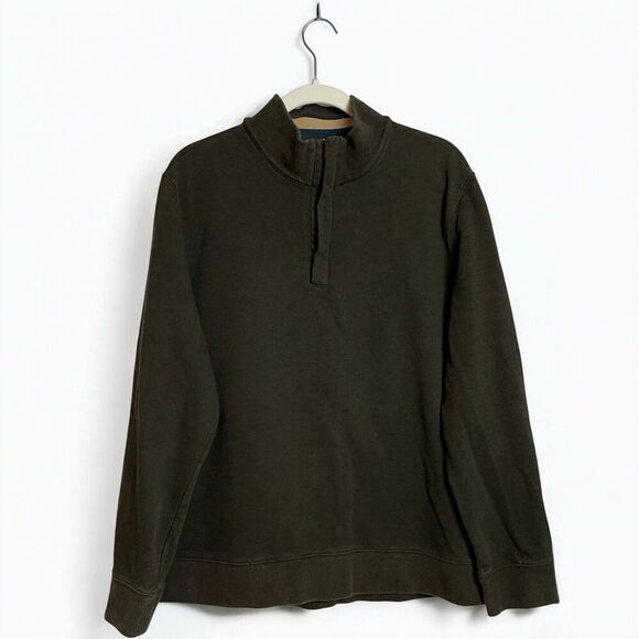 UNTUCKit 1/4 Zip Pullover Sweater Mens XL Smart Casual Olive Green Corral 40297 - Picture 1 of 9